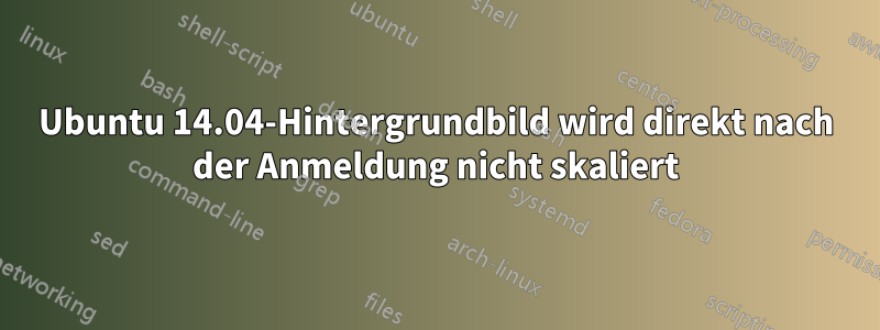 Ubuntu 14.04-Hintergrundbild wird direkt nach der Anmeldung nicht skaliert