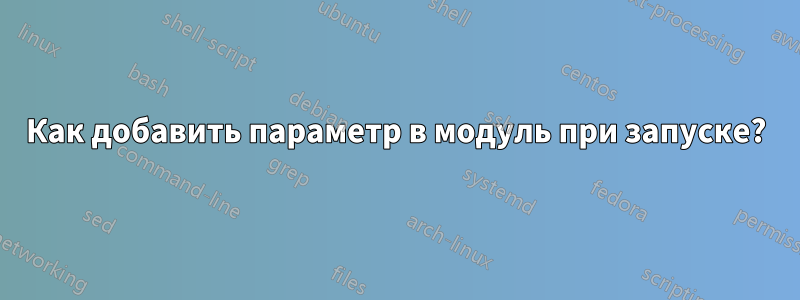 Как добавить параметр в модуль при запуске?