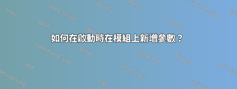 如何在啟動時在模組上新增參數？