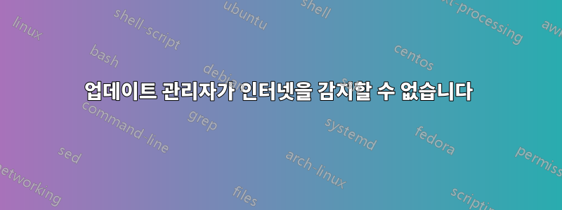 업데이트 관리자가 인터넷을 감지할 수 없습니다