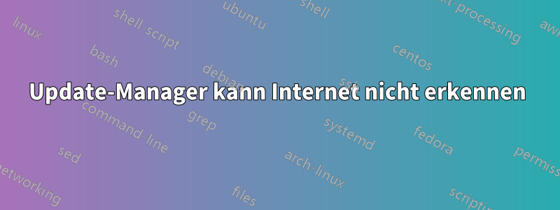 Update-Manager kann Internet nicht erkennen