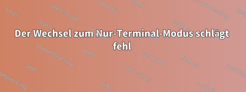 Der Wechsel zum Nur-Terminal-Modus schlägt fehl