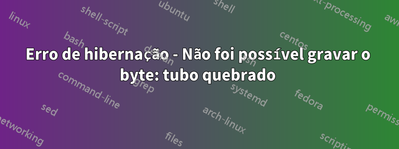 Erro de hibernação - Não foi possível gravar o byte: tubo quebrado