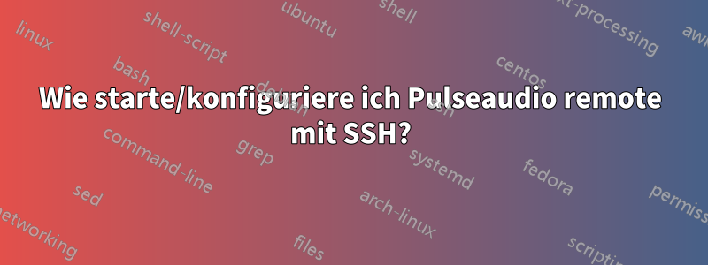 Wie starte/konfiguriere ich Pulseaudio remote mit SSH?