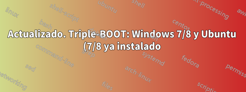 Actualizado. Triple-BOOT: Windows 7/8 y Ubuntu (7/8 ya instalado)