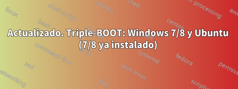 Actualizado. Triple-BOOT: Windows 7/8 y Ubuntu (7/8 ya instalado)