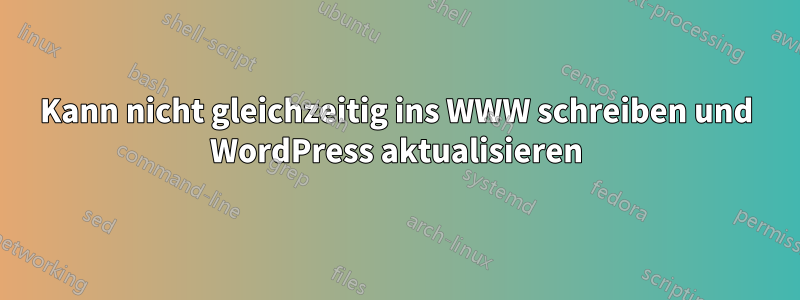 Kann nicht gleichzeitig ins WWW schreiben und WordPress aktualisieren