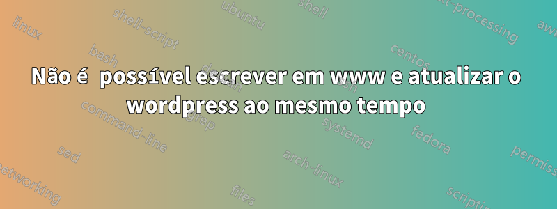 Não é possível escrever em www e atualizar o wordpress ao mesmo tempo