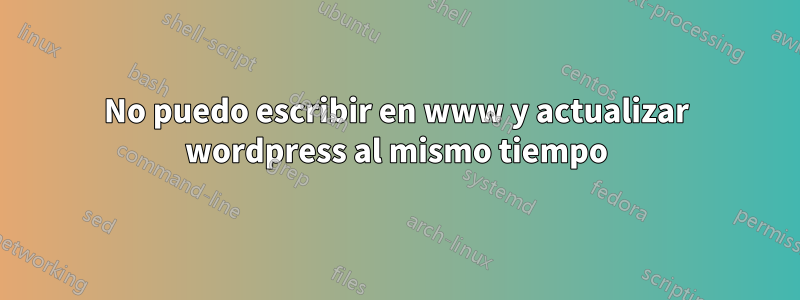 No puedo escribir en www y actualizar wordpress al mismo tiempo