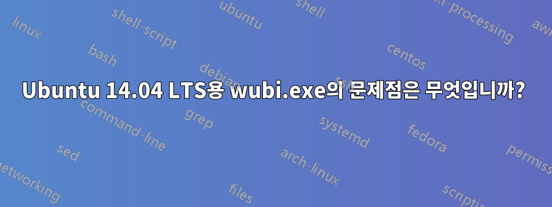 Ubuntu 14.04 LTS용 wubi.exe의 문제점은 무엇입니까?