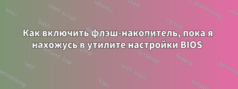 Как включить флэш-накопитель, пока я нахожусь в утилите настройки BIOS 