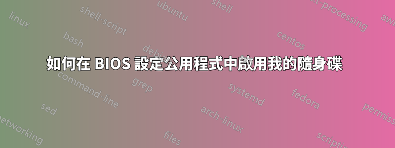 如何在 BIOS 設定公用程式中啟用我的隨身碟 