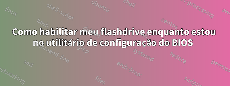 Como habilitar meu flashdrive enquanto estou no utilitário de configuração do BIOS 