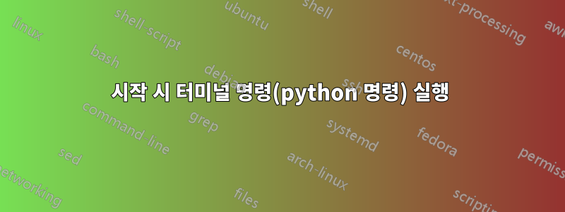 시작 시 터미널 명령(python 명령) 실행