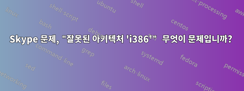 Skype 문제, "잘못된 아키텍처 'i386'" 무엇이 문제입니까?