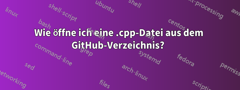 Wie öffne ich eine .cpp-Datei aus dem GitHub-Verzeichnis? 