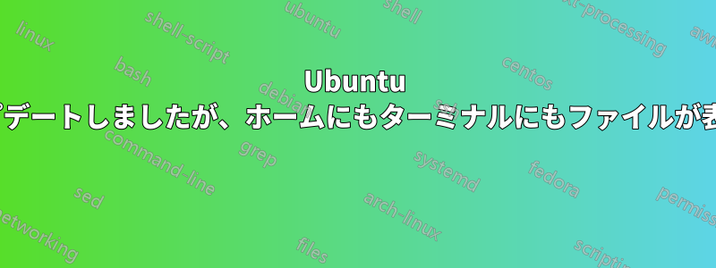 Ubuntu 14.04にアップデートしましたが、ホームにもターミナルにもファイルが表示されません 