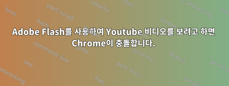 Adobe Flash를 사용하여 Youtube 비디오를 보려고 하면 Chrome이 충돌합니다.