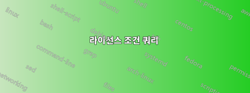 라이선스 조건 쿼리