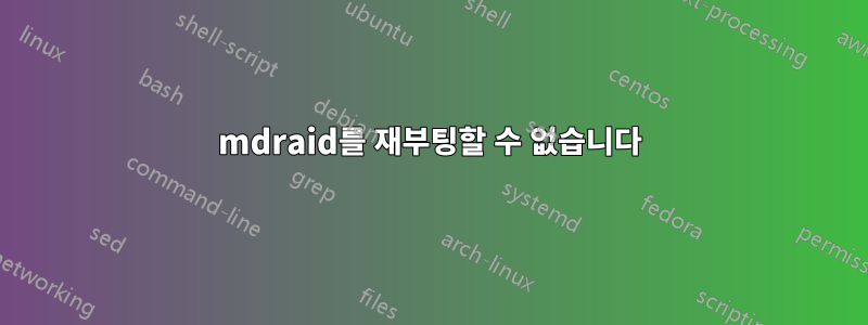 mdraid를 재부팅할 수 없습니다