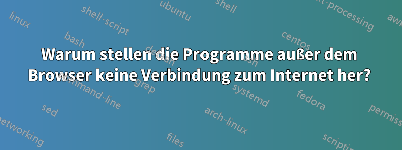 Warum stellen die Programme außer dem Browser keine Verbindung zum Internet her?