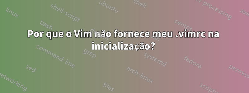 Por que o Vim não fornece meu .vimrc na inicialização?