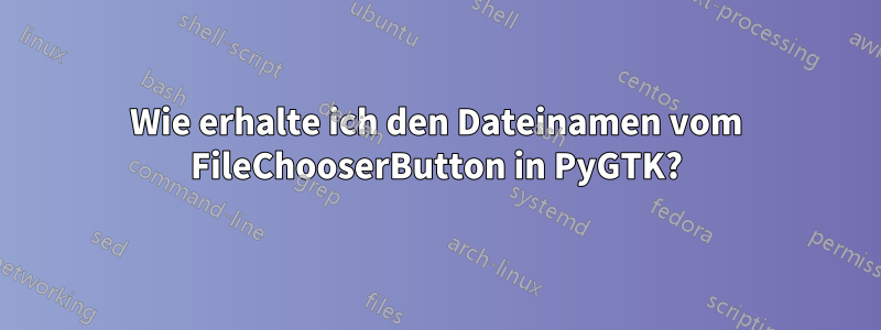 Wie erhalte ich den Dateinamen vom FileChooserButton in PyGTK?