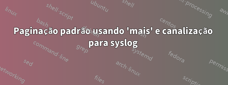 Paginação padrão usando 'mais' e canalização para syslog