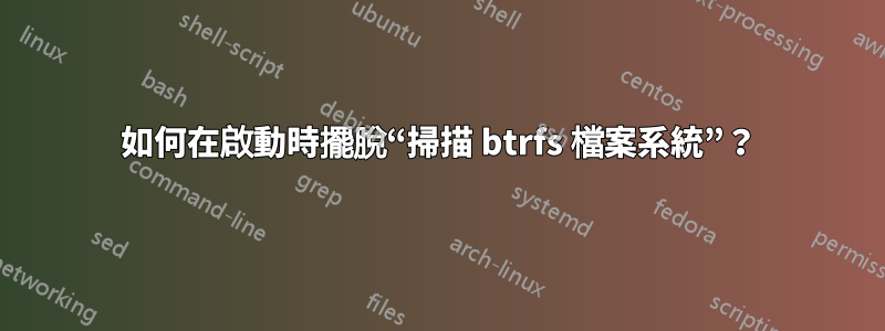 如何在啟動時擺脫“掃描 btrfs 檔案系統”？