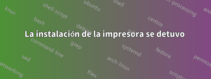 La instalación de la impresora se detuvo