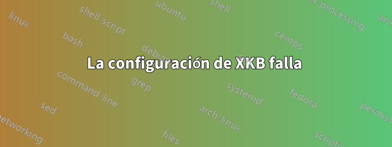 La configuración de XKB falla