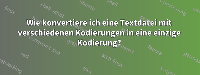 Wie konvertiere ich eine Textdatei mit verschiedenen Kodierungen in eine einzige Kodierung?