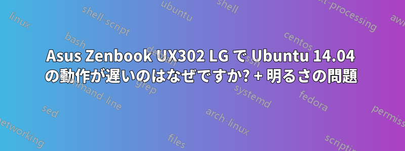 Asus Zenbook UX302 LG で Ubuntu 14.04 の動作が遅いのはなぜですか? + 明るさの問題