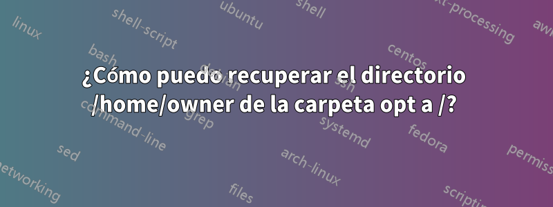 ¿Cómo puedo recuperar el directorio /home/owner de la carpeta opt a /?