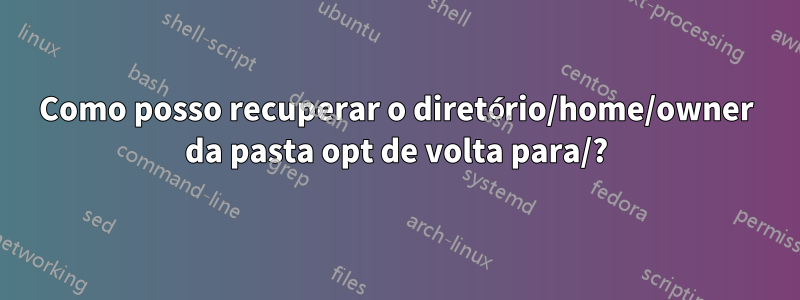 Como posso recuperar o diretório/home/owner da pasta opt de volta para/?