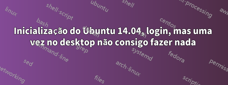 Inicialização do Ubuntu 14.04, login, mas uma vez no desktop não consigo fazer nada