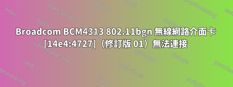 Broadcom BCM4313 802.11bgn 無線網路介面卡 [14e4:4727]（修訂版 01）無法連接