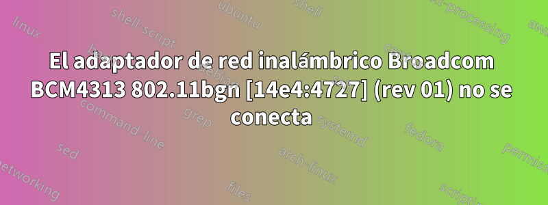 El adaptador de red inalámbrico Broadcom BCM4313 802.11bgn [14e4:4727] (rev 01) no se conecta