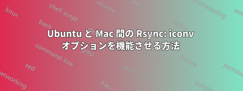 Ubuntu と Mac 間の Rsync: iconv オプションを機能させる方法