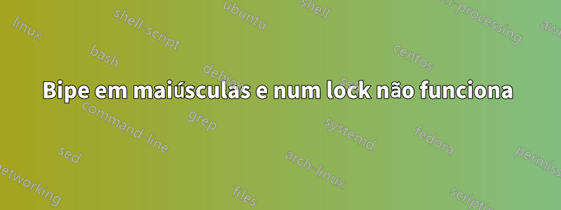 Bipe em maiúsculas e num lock não funciona