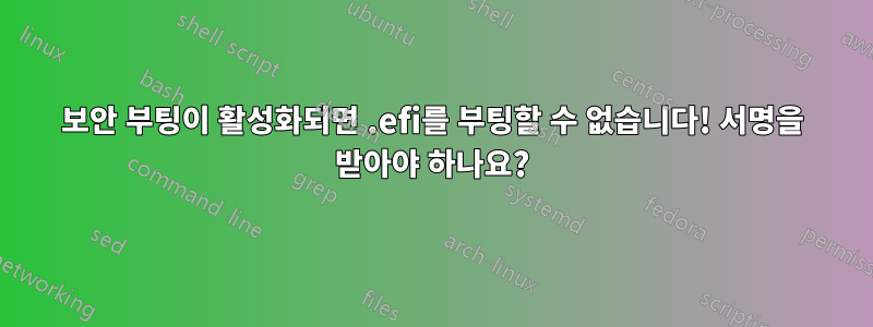 보안 부팅이 활성화되면 .efi를 부팅할 수 없습니다! 서명을 받아야 하나요?