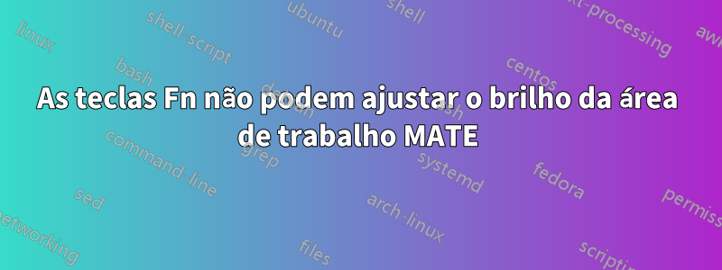 As teclas Fn não podem ajustar o brilho da área de trabalho MATE