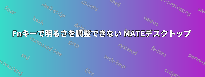 Fnキーで明るさを調整できない MATEデスクトップ