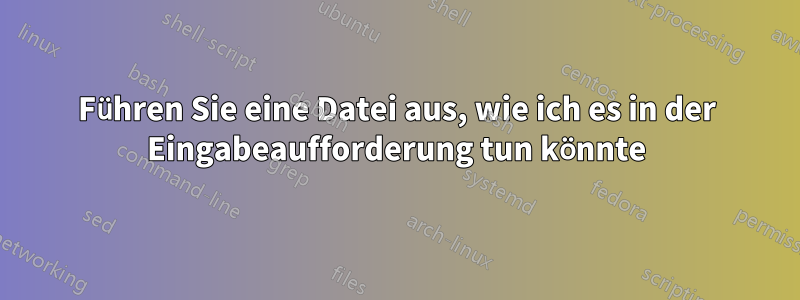 Führen Sie eine Datei aus, wie ich es in der Eingabeaufforderung tun könnte