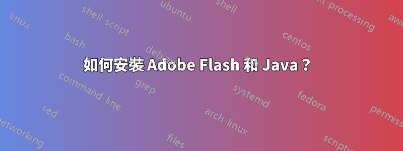 如何安裝 Adob​​e Flash 和 Java？ 