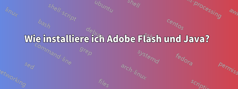 Wie installiere ich Adobe Flash und Java? 