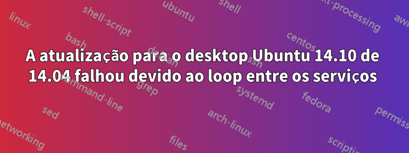 A atualização para o desktop Ubuntu 14.10 de 14.04 falhou devido ao loop entre os serviços