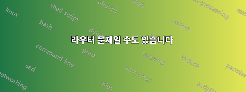 라우터 문제일 수도 있습니다