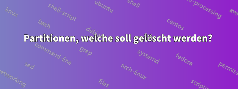 4 Partitionen, welche soll gelöscht werden? 