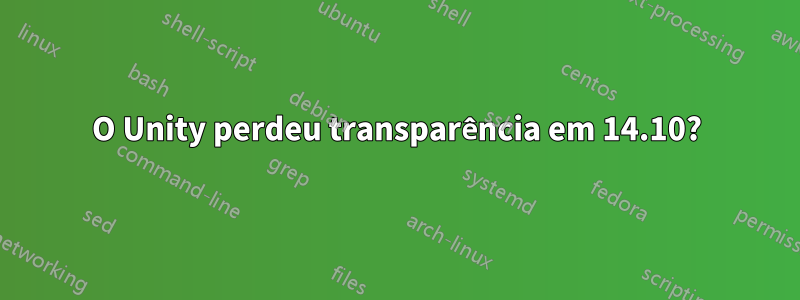 O Unity perdeu transparência em 14.10?